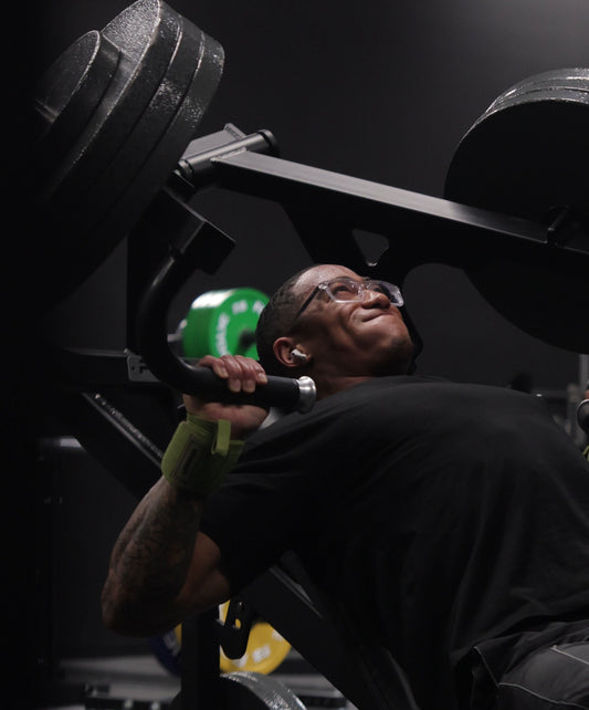 man working out hard