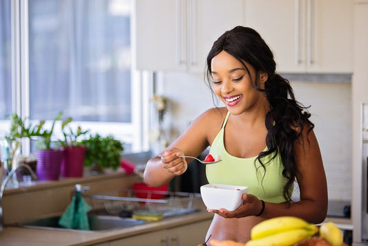 woman having a pre-workout snack